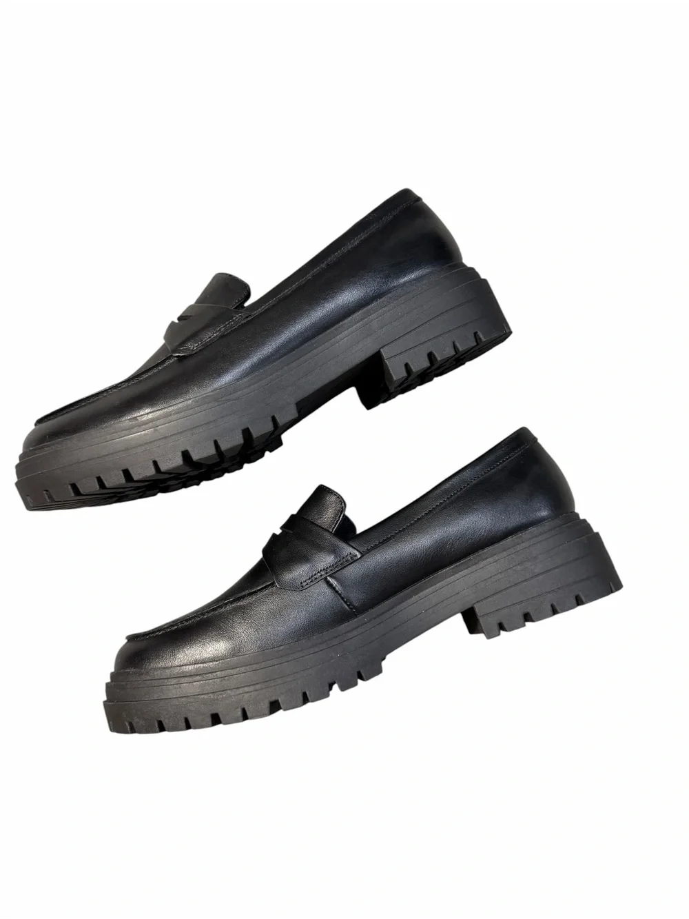 Quince Italian Leather Lug Sole Loafers Size 8